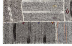 Teselya 1383 Beige Striped Wool Handmade Area Rug 5'3" x 7'7"