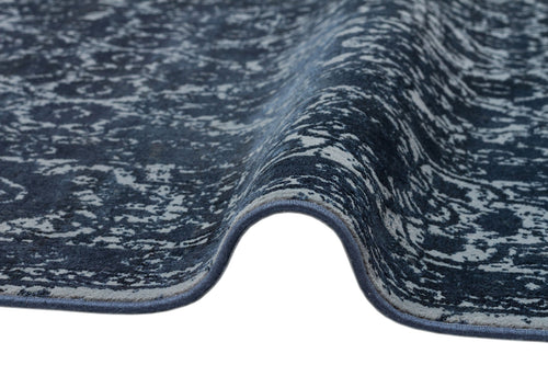 Machine Made Area Rug - Navy Blue Classic Overdyed Soft Touch Carpet