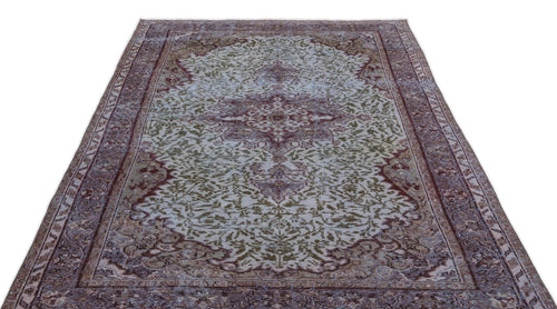 Atina Blue Vintage Wool Handmade Area Rug 5'2" x 9'5"