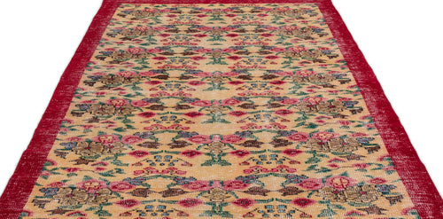 Atina Cream Vintage Wool Handmade Area Rug 5'5" x 9'0"