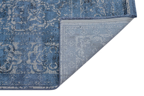 Machine Made Area Rug - Navy Blue Classic Overdyed Soft Touch Carpet