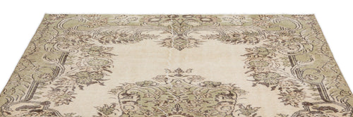 Atina Beige Vintage Wool Handmade Area Rug 4'5" x 5'6"