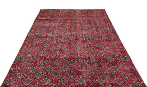 Atina Red Vintage Wool Handmade Area Rug 5'6" x 9'8"