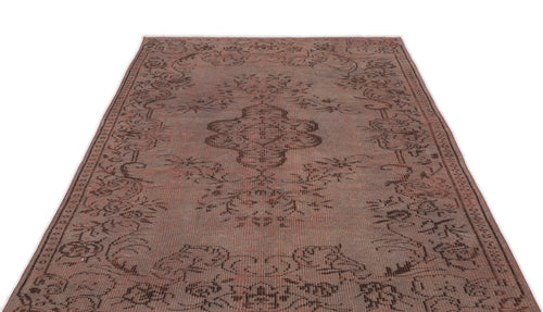 Atina Brown Vintage Wool Handmade Area Rug 5'2" x 8'0"