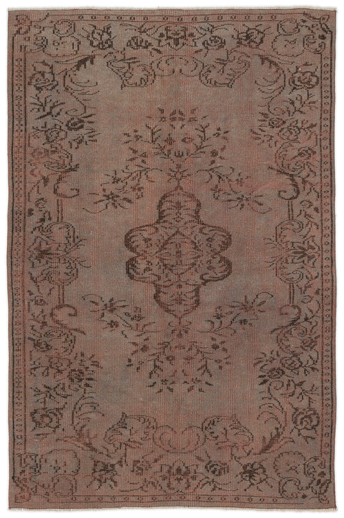 Atina Brown Vintage Wool Handmade Area Rug 5'2" x 8'0"