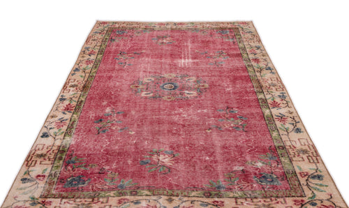 Atina Red Classic Wool Handmade Area Rug 5'7" x 8'5"