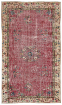 Atina Red Classic Wool Handmade Area Rug 5'7" x 8'5"