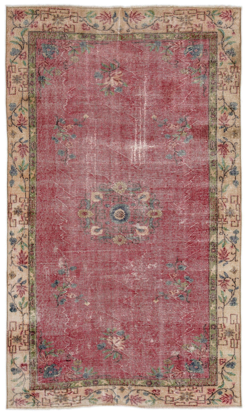 Atina Red Classic Wool Handmade Area Rug 5'7" x 8'5"