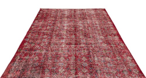 Atina Red Vintage Wool Handmade Area Rug 5'9" x 8'10"