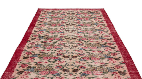 Atina Cream Vintage Wool Handmade Area Rug 5'7" x 8'11"