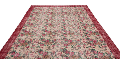 Atina Cream Vintage Wool Handmade Area Rug 6'10" x 10'3"