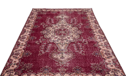 Atina Red Vintage Wool Handmade Area Rug 5'4" x 8'6"