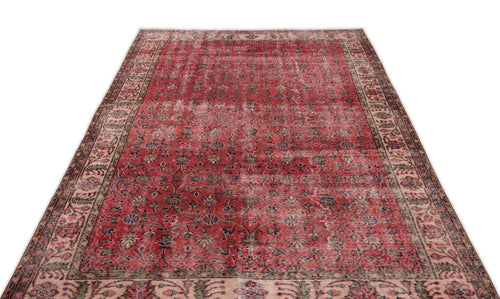 Atina Red Vintage Wool Handmade Area Rug 5'5" x 9'6"