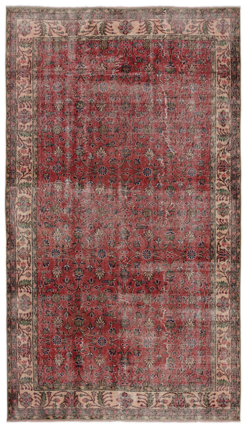 Atina Red Vintage Wool Handmade Area Rug 5'5" x 9'6"