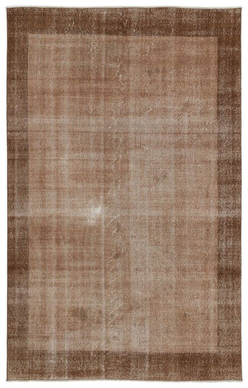 Atina Brown Vintage Wool Handmade Area Rug 6'0" x 9'9"