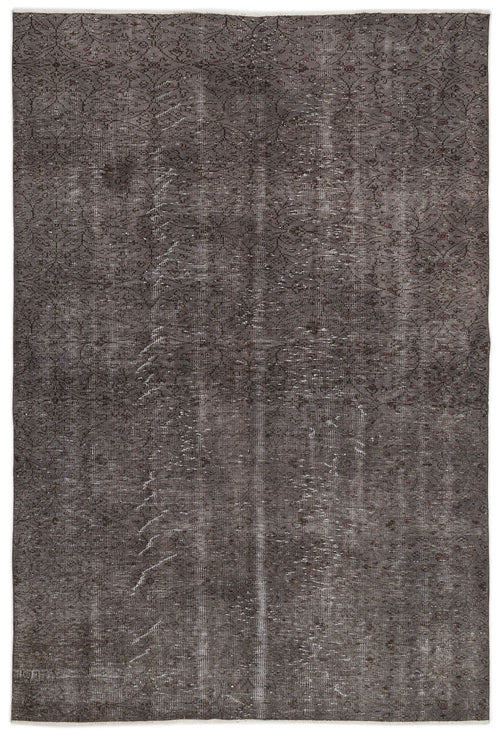 Atina Grey Vintage Wool Handmade Area Rug 6'1" x 9'2"