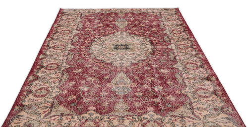 Atina Beige Vintage Wool Handmade Area Rug 5'3" x 9'0"