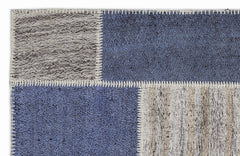 Teselya 1419 Beige Patchwork Wool Handmade Area Rug 3'11" x 5'11"