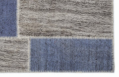 Teselya 1419 Beige Patchwork Wool Handmade Area Rug 3'11" x 5'11"