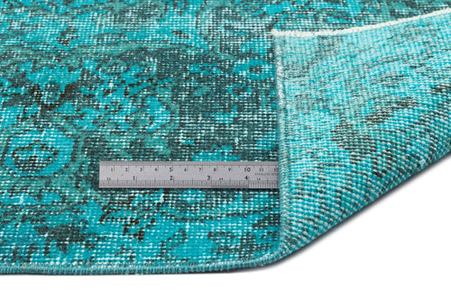 Atina Turquoise Vintage Wool Handmade Area Rug 6'5" x 10'5"