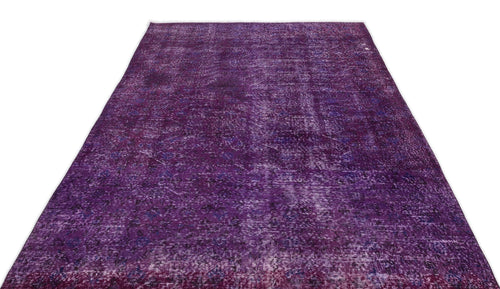 Atina Purple Vintage Wool Handmade Area Rug 4'10" x 11'11"