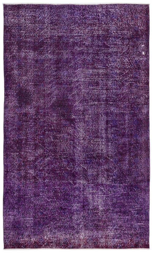 Atina Purple Vintage Wool Handmade Area Rug 4'10" x 11'11"