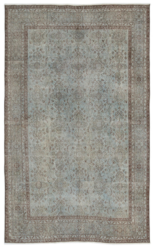 Atina Blue Vintage Wool Handmade Area Rug 6'0" x 9'9"