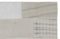 Teselya 1423 Beige Striped Wool Handmade Area Rug 3'11" x 5'11"