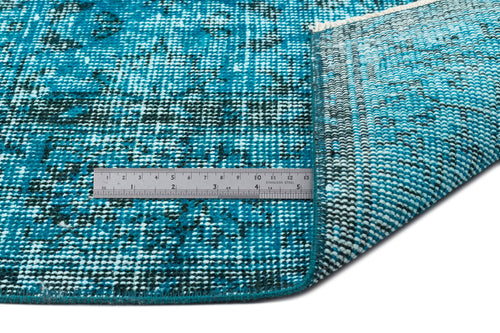 Atina Turquoise Vintage Wool Handmade Area Rug 6'4" x 10'3"
