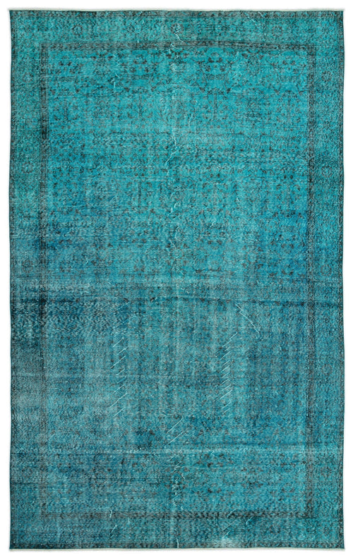 Atina Turquoise Vintage Wool Handmade Area Rug 6'4" x 10'3"