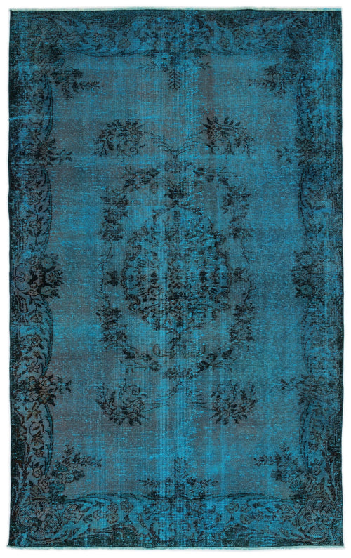 Atina Turquoise Vintage Wool Handmade Area Rug 5'8" x 9'2"