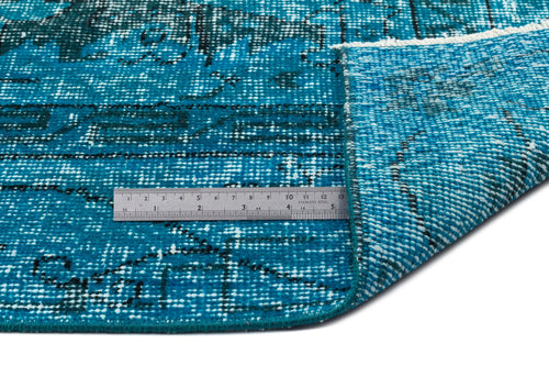 Atina Turquoise Vintage Wool Handmade Area Rug 6'3" x 9'2"