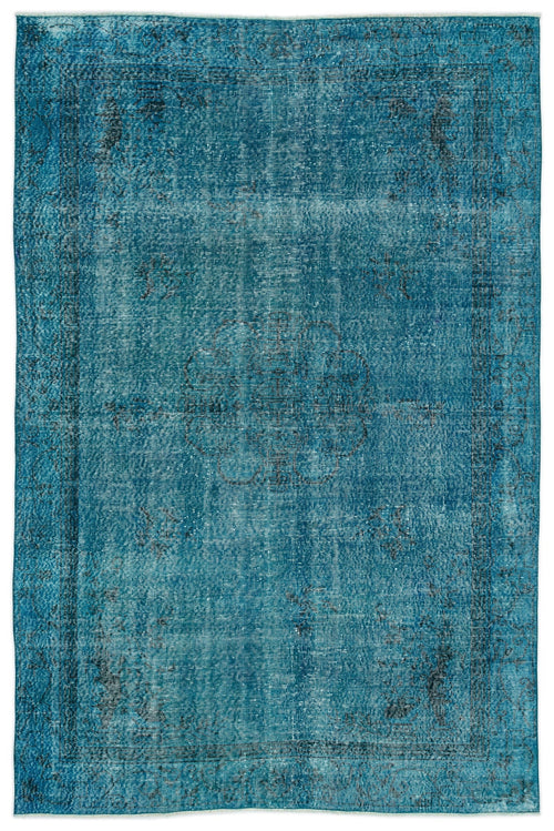 Atina Turquoise Vintage Wool Handmade Area Rug 6'3" x 9'2"