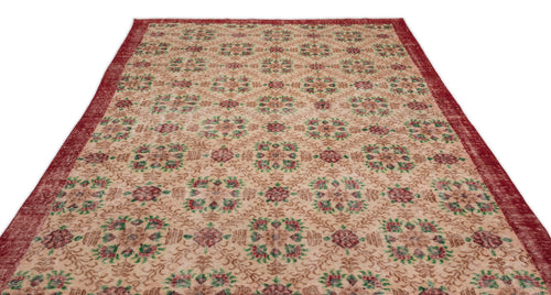 Atina Cream Vintage Wool Handmade Area Rug 7'1" x 10'4"