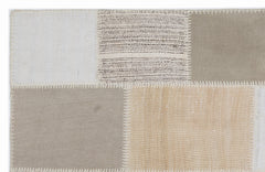 Teselya 1426 Beige Striped Wool Handmade Area Rug 3'11" x 5'11"