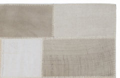 Teselya 1426 Beige Striped Wool Handmade Area Rug 3'11" x 5'11"