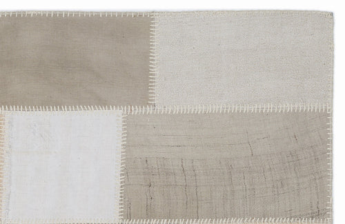 Teselya 1426 Beige Striped Wool Handmade Area Rug 3'11" x 5'11"