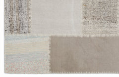 Teselya 1426 Beige Striped Wool Handmade Area Rug 3'11" x 5'11"