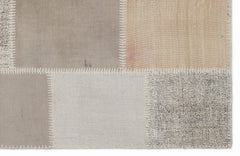 Teselya 1426 Beige Striped Wool Handmade Area Rug 3'11" x 5'11"