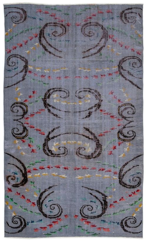 Atina Grey Vintage Wool Handmade Area Rug 5'11" x 10'1"