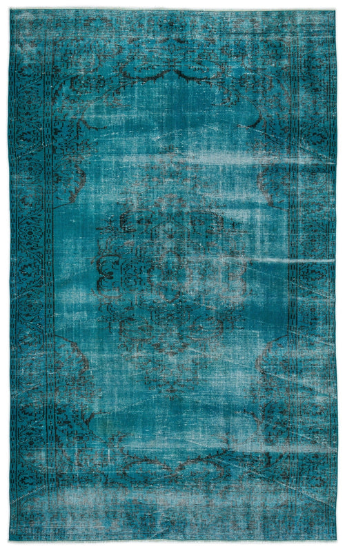 Atina Turquoise Vintage Wool Handmade Area Rug 5'9" x 9'9"