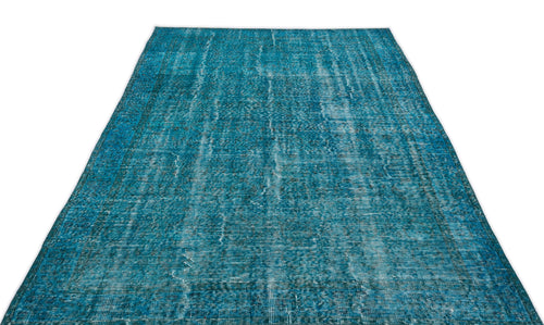Atina Turquoise Vintage Wool Handmade Area Rug 5'4" x 9'4"