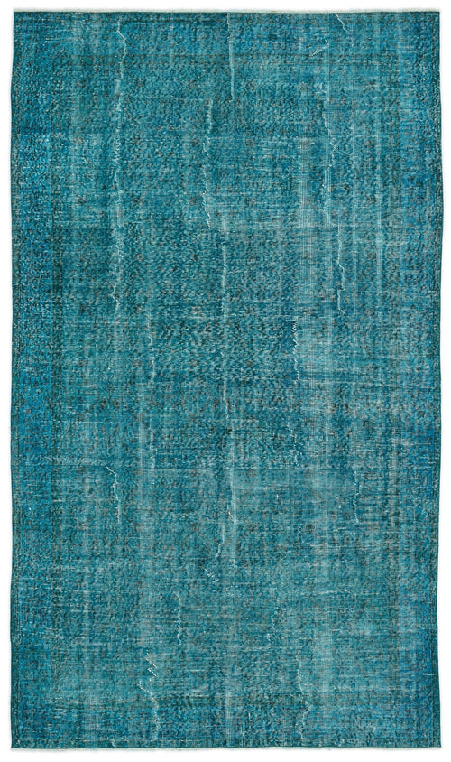 Atina Turquoise Vintage Wool Handmade Area Rug 5'4" x 9'4"