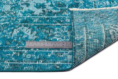 Atina Turquoise Vintage Wool Handmade Area Rug 5'8" x 9'1"