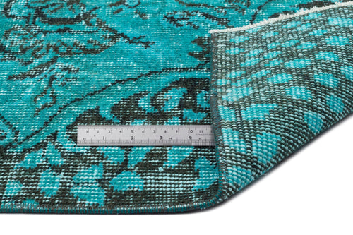 Atina Turquoise Vintage Wool Handmade Area Rug 5'7" x 9'5"