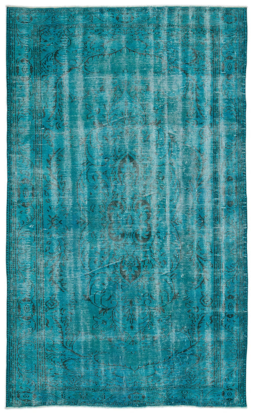 Atina Turquoise Vintage Wool Handmade Area Rug 6'0" x 10'0"