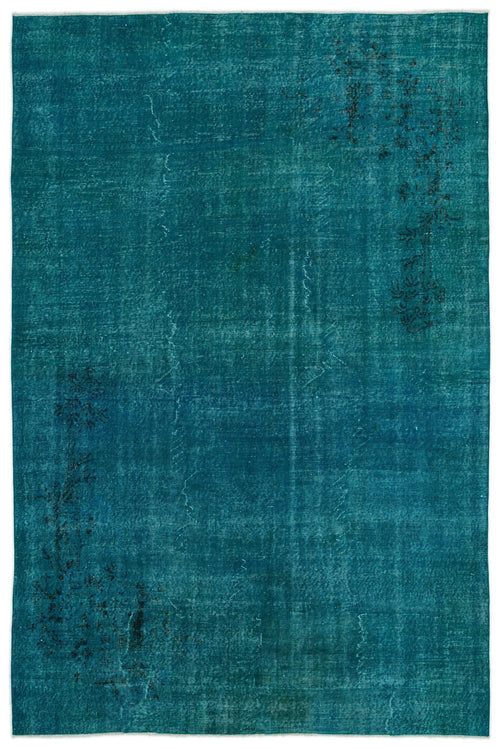Atina Turquoise Vintage Wool Handmade Area Rug 7'0" x 10'7"