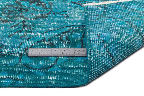 Atina Turquoise Vintage Wool Handmade Area Rug 6'5" x 10'6"
