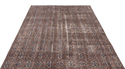 Atina Brown Vintage Wool Handmade Area Rug 5'6" x 8'7"