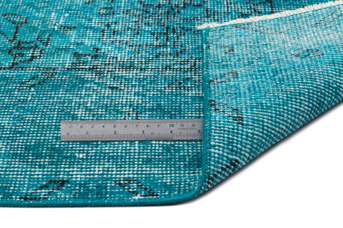 Atina Turquoise Vintage Wool Handmade Area Rug 5'6" x 9'5"